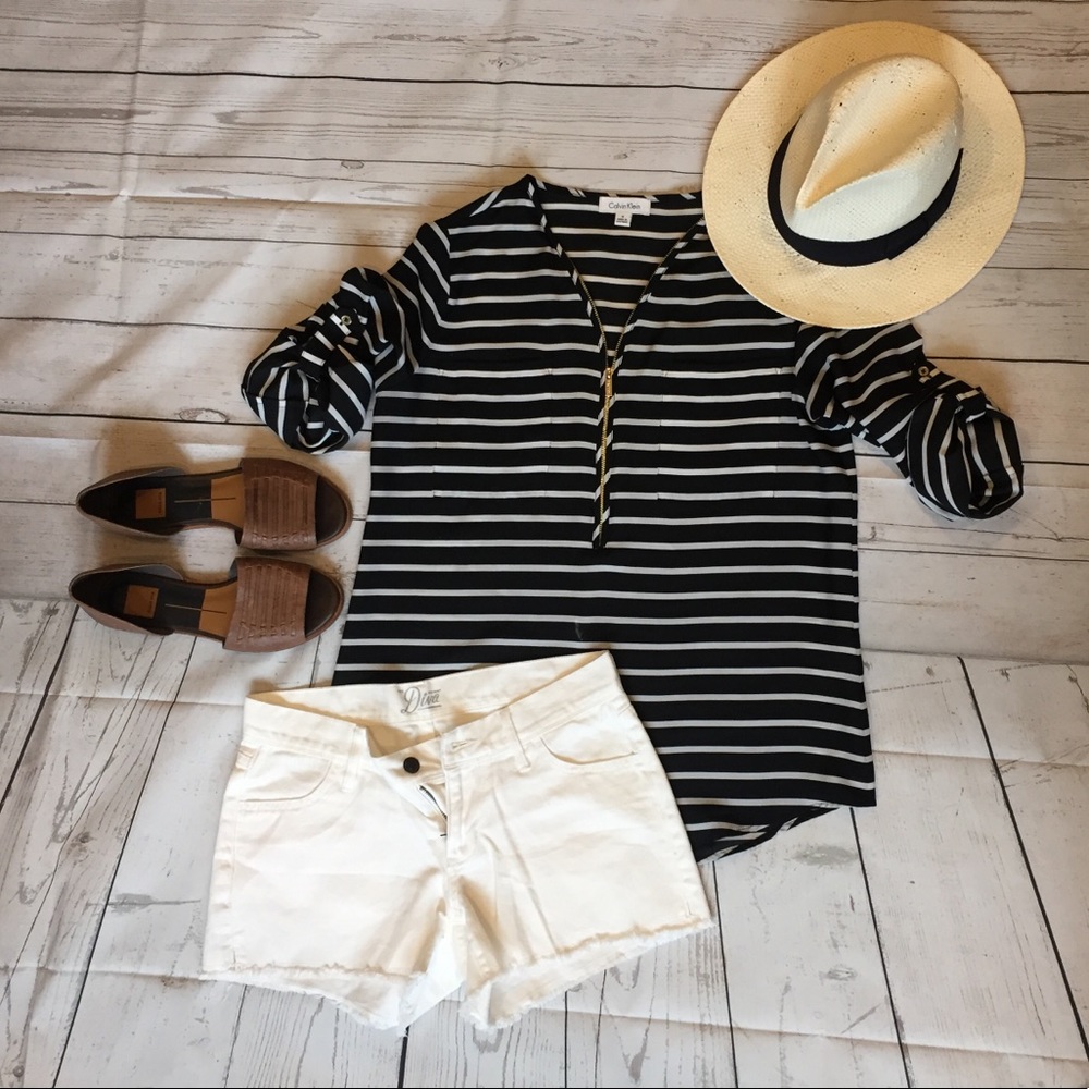 Calvin Klein b&w striped top